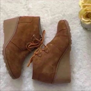TOMS desert wedge bootie